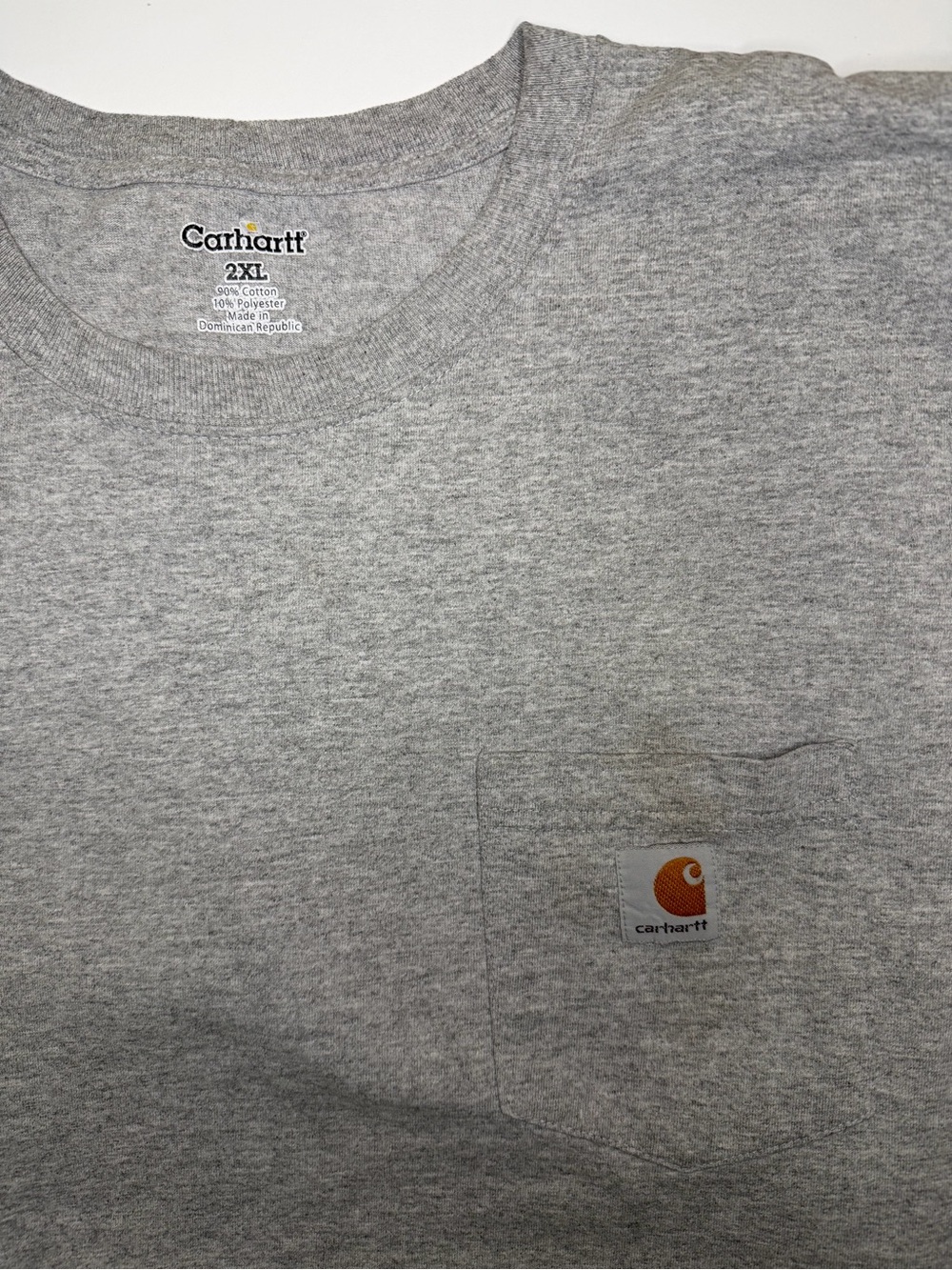 Carhartt Gray Short-Sleeve Pocket Tee with Logo Patch